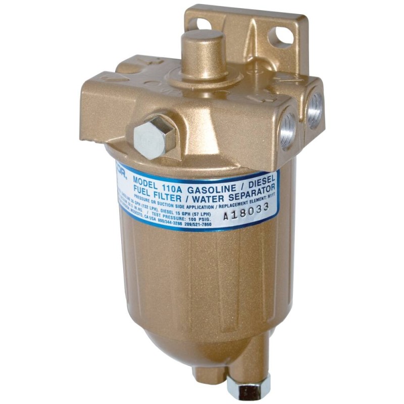 Prefiltro Racor RA110 con separador de agua - Caudal 57 l/h - Filtración de 10 micras