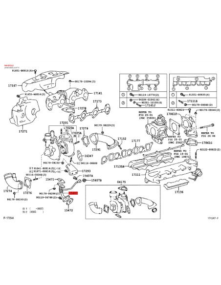 Tubo de lubrificação do turbo, Para Toyota Land Cruiser J12 /15 (motor, 173CV) - Original Toyota Land Cruiser