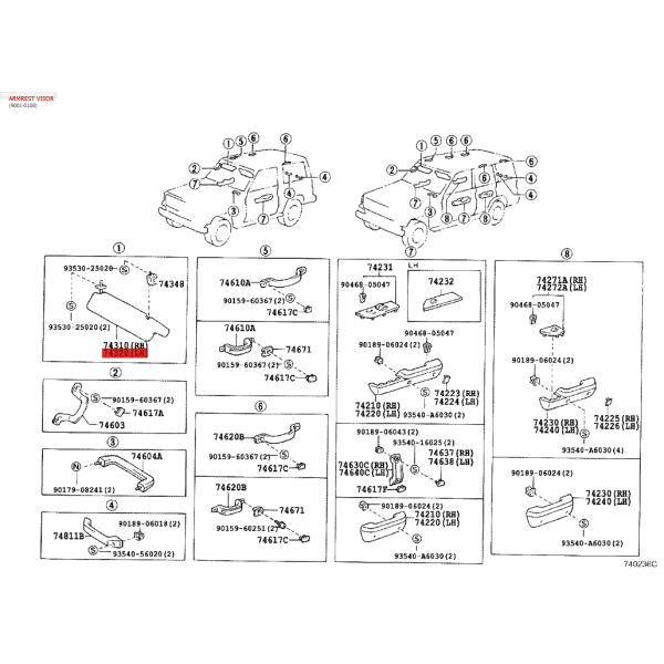 copy of Right Sun Visor, For Toyota Land...
