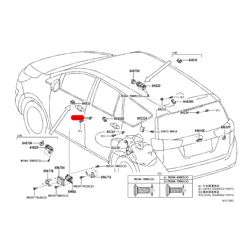 copy of Interruttore lampada di cortesia porte per Toyota Hilux vigo - Originale Toyota Land Cruiser