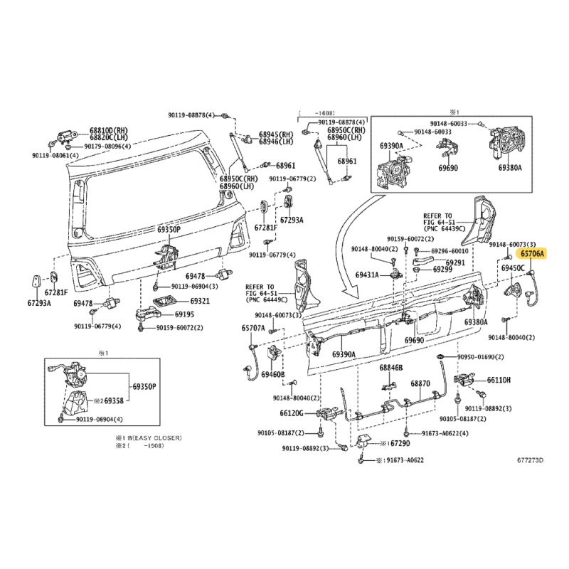 copy of Cable apertura portón maletero (inferior) J10 - Original Toyota Land Cruiser
