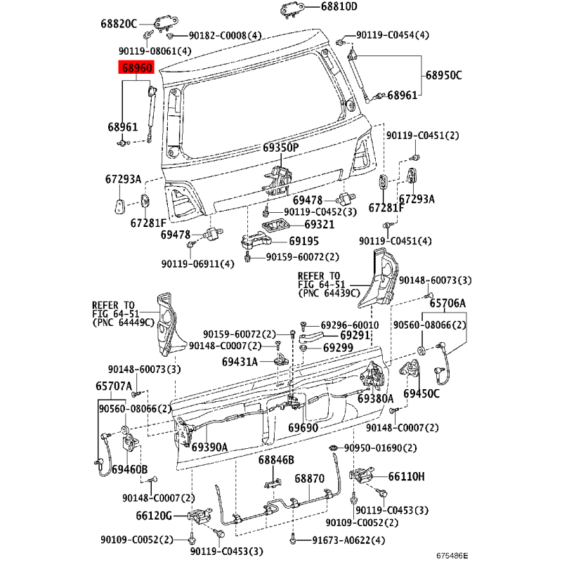 copy of Tailgate lower opening cable J10 - Original Toyota Land Cruiser
