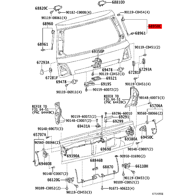 copy of Cable apertura portón maletero (inferior) J10 - Original Toyota Land Cruiser