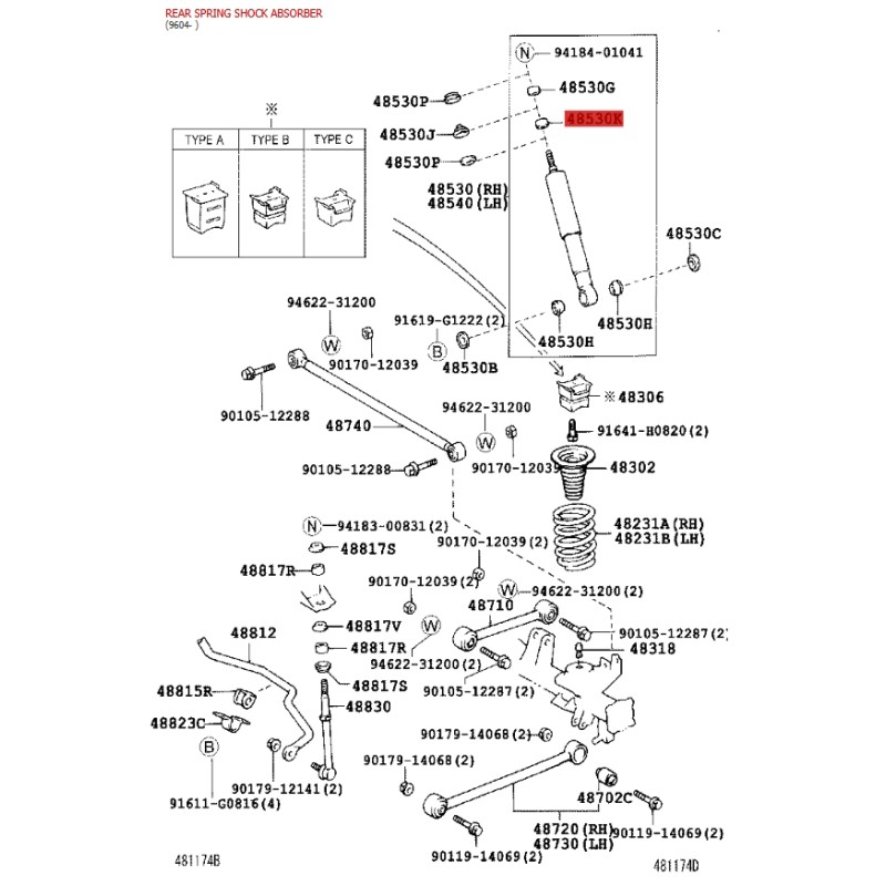 copy of Silentblock inferior amortiguador trasero J9 - Original Toyota Land Cruiser