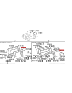 copy of Right Rear Window Glass Seal (Sliding) For Toyota... 2