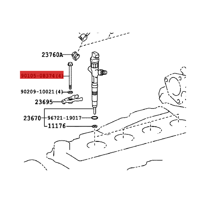 copy of Arruelas de retorno do tubo do injetor Para Toyota Land Cruiser J12 / 15 / Toyota Hilux - Original Toyota Land Cruiser
