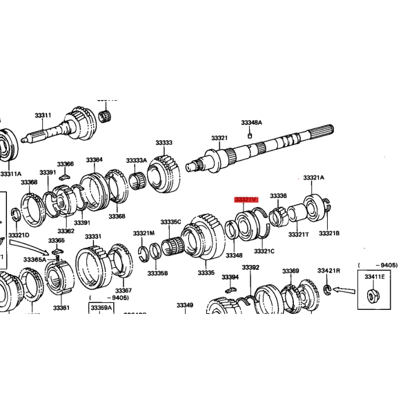 Rear output shaft bearing (5-speed), for Toyota...