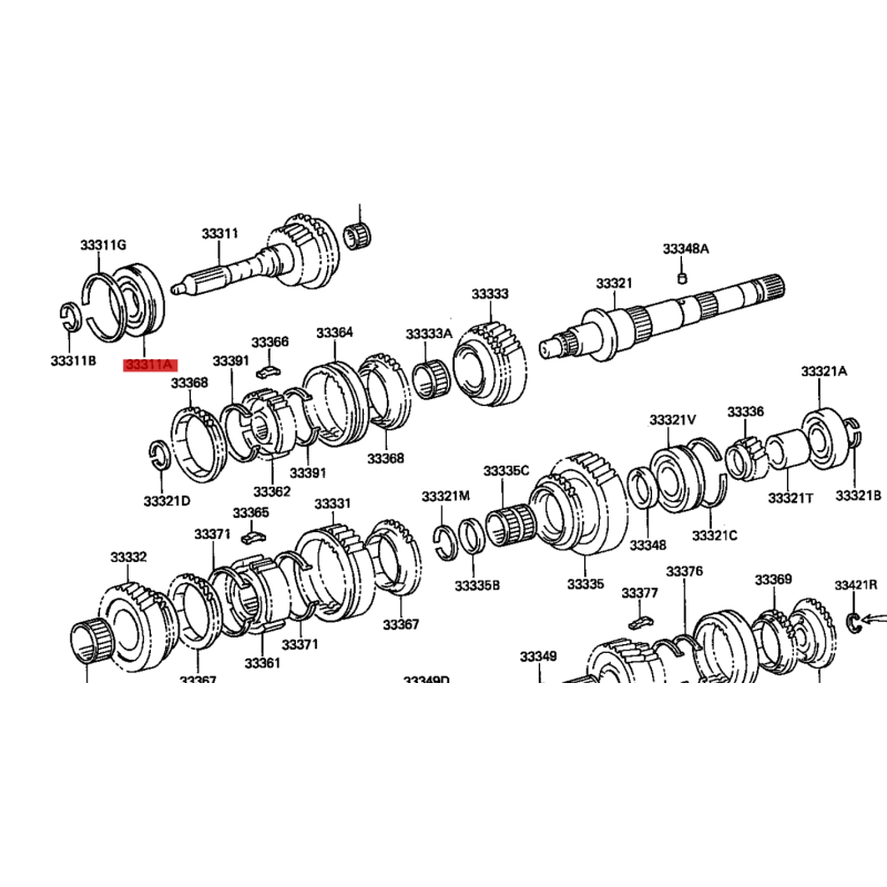 Rear output shaft bearing (5-speed), for Toyota Land Cruiser J7 / 4Runner / Dyna - Original Toyota Land Cruiser