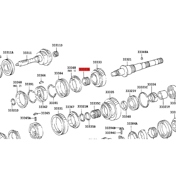 Needle bearing, 3rd gear (5-speed), for Toyota...