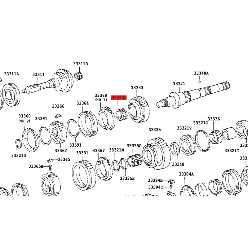 Rolamento de agulhas, 3ª marcha, (5 velocidades), para Toyota Land Cruiser J7/9/12 /runner/Dyna/hilux - Original Toyota Land Cru