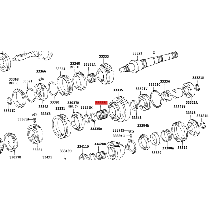 Cuscinetto a rulli, 3a marcia, (5 velocità), per Toyota Land Cruiser J7/9/12 /runner/Dyna/hilux - Originale Toyota Land Cruiser