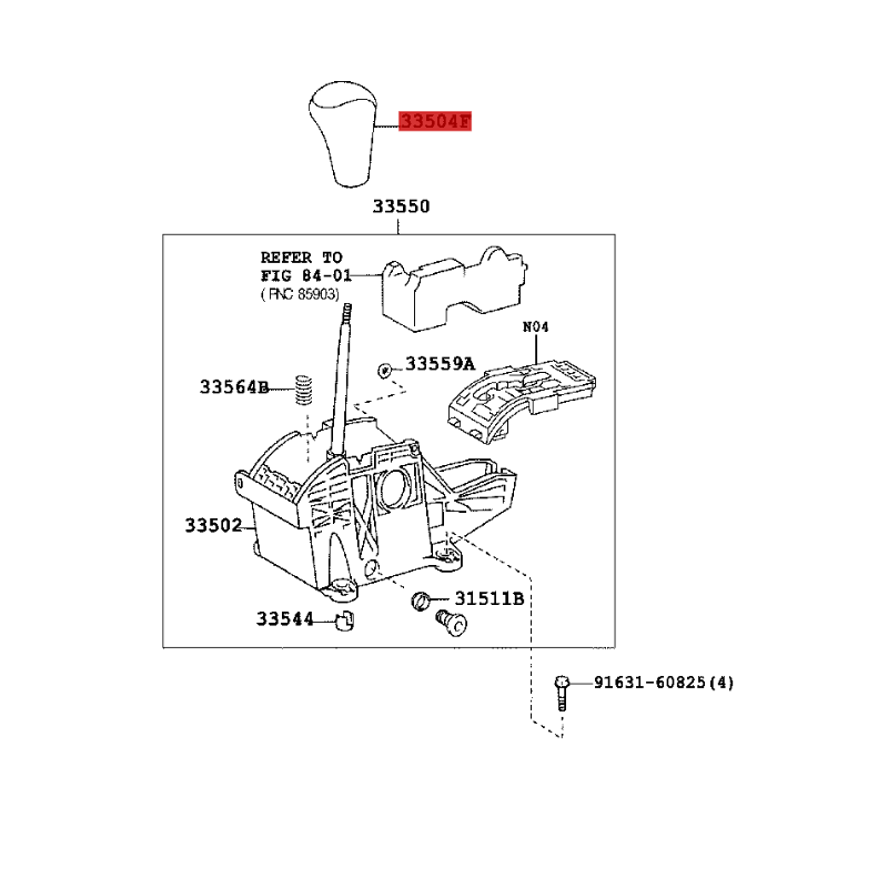 Automatic gear shift knob (black leather), for Toyota Land Cruiser J12 - Original Toyota Land Cruiser