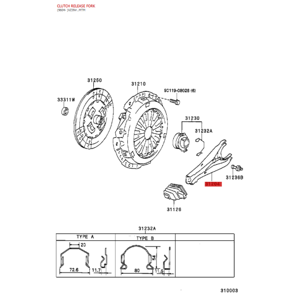 Horquilla de caja de cambios para Toyota Land...