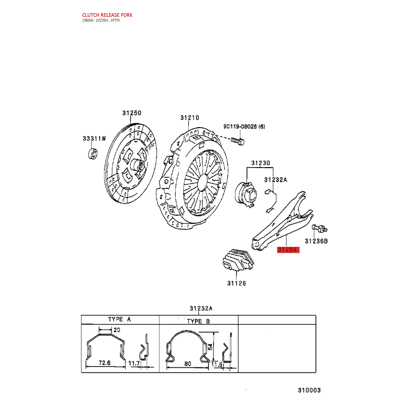 Gearbox fork for Toyota Land Cruiser J7 /9 /4-Runner/Dyna (5-speed) - Original Toyota Land Cruiser