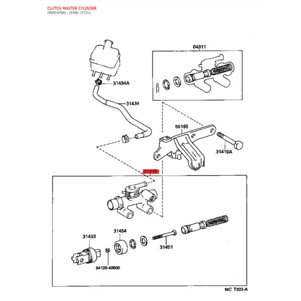 Bomba de embrague para Toyota Dyna 100/150/200...