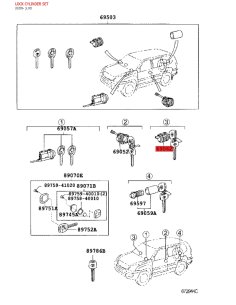 cópia do Clausor de ignição, Para Toyota Land Cruiser J12... 2