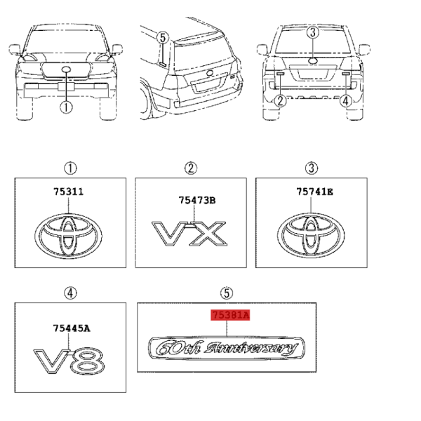 copia del Logo "V8" portellone posteriore Per...