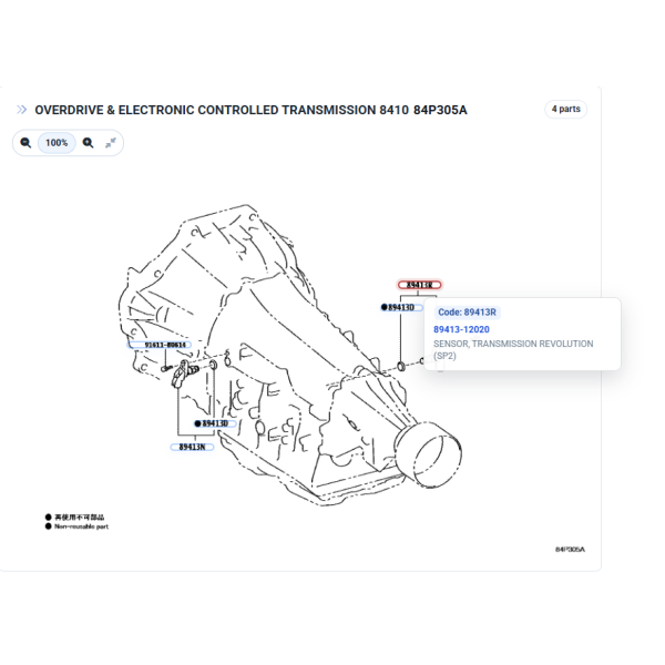 Drehzahlsensor des Getriebes, (NT/SP2), für...