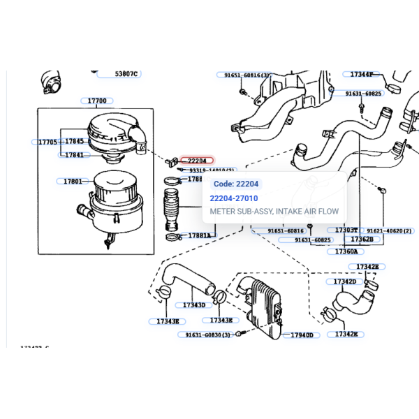 copy of Medidor de Fluxo de Ar Para Toyota Land...