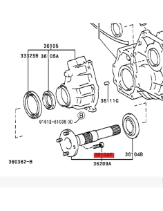 Espárrago de cardán delantero (lado transfer) para Toyota... 2