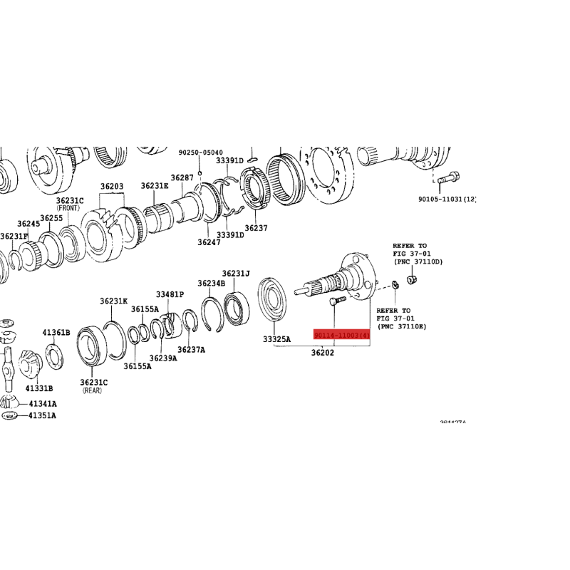 copy of Front driveshaft stud (transfer side), for Toyota Land Cruiser J7/10 - Original Toyota Land Cruiser
