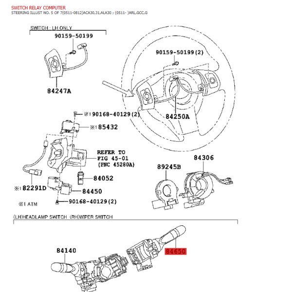 Mando de limpiaparabrisas para Toyota Land...