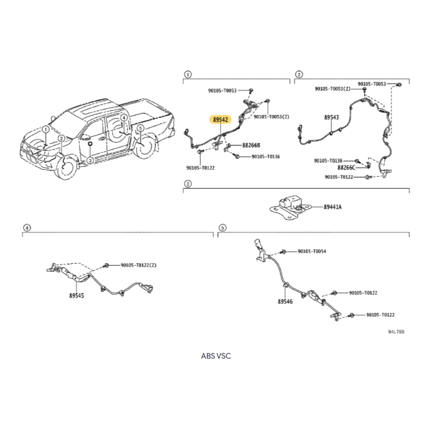 Front right ABS wiring (post 08/2024), for...
