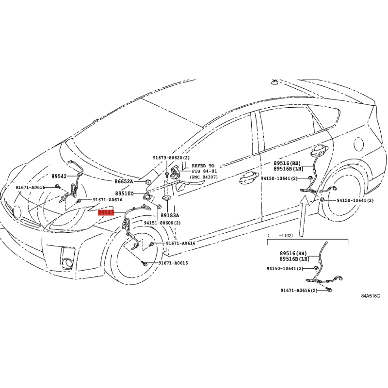 copy of Chicote ABS dianteiro direito (após 08/2024), para Toyota Hilux Revo - Original Toyota Land Cruiser