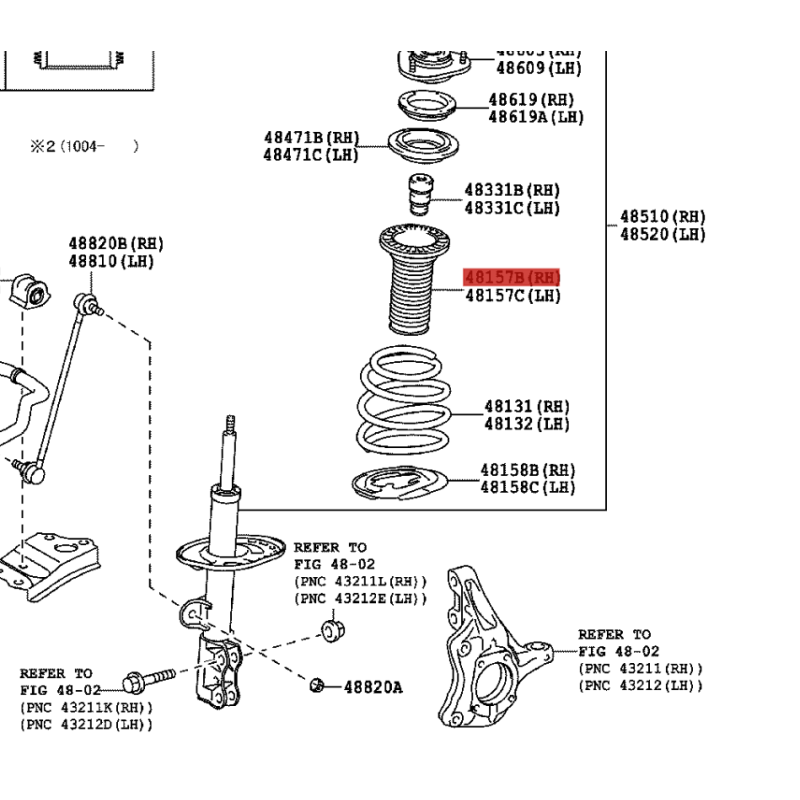 Fuelle amortiguador delantero para Toyota Prius (ZVW30, ZVW35, ZVW40) - Original Toyota Land Cruiser