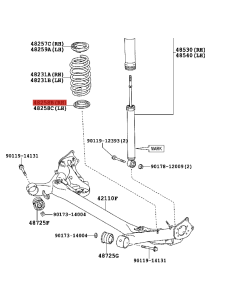 Aislante de muelle trasero inferior para Toyota Prius... 2