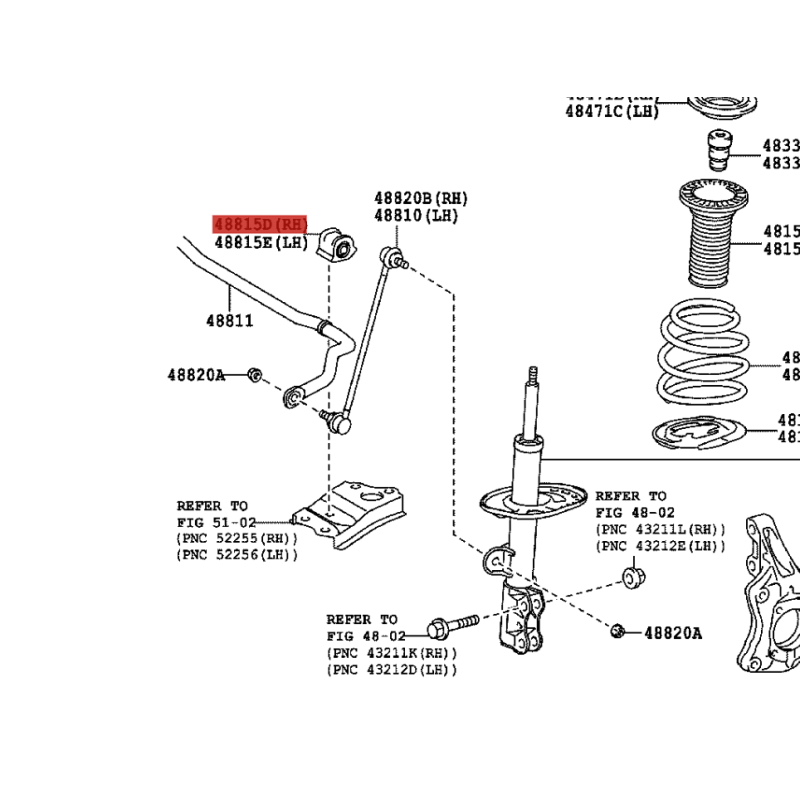 Biellette de barre stabilisatrice avant, pour Toyota PRIUS (ZVW30, ZVW35) / LEXUS CT200H - Original Toyota Land Cruiser