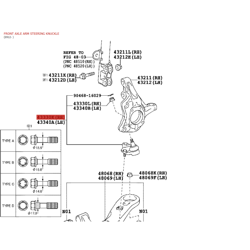 Rótula de trapecio delantero inferior derecha o izquierda para Toyota Prius/Lexus CT200H - Original Toyota Land Cruiser