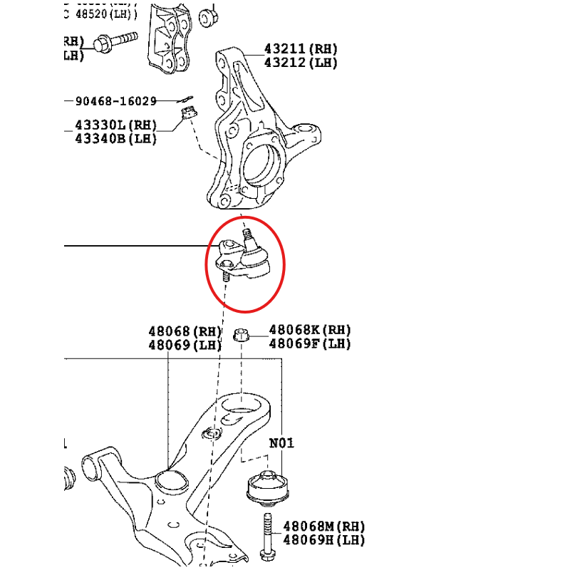 Kopie der vorderen Stabilisatorstange für Toyota PRIUS (ZVW30, ZVW35) - Original Toyota Land Cruiser