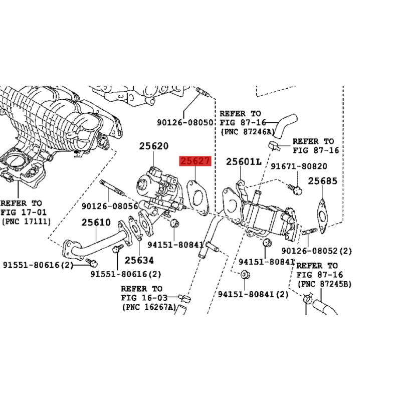 Junta de válvula EGR (motor 2ZRFXE) para Toyota Prius/Lexus CT200H - Original Toyota Land Cruiser
