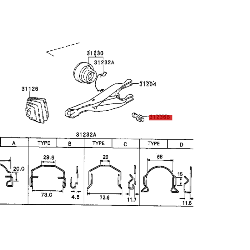 copy of Clutch Fork Support for Manual Transmission for Toyota Land Cruiser J7 / 8 - Original Toyota Land Cruiser