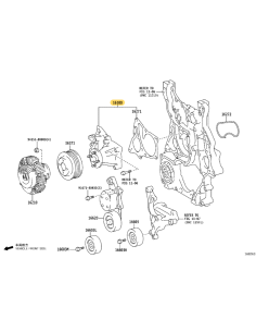 Water pump (engine 1GDFTV/2GDFTV), for Toyota Land... 2