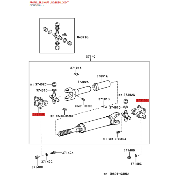 copy of Cardan slider, for Toyota Land Cruiser...