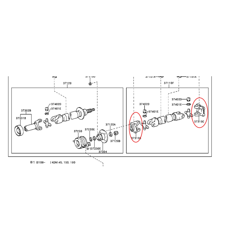 copy of Corredera cardan, para Toyota Land Cruiser J7/8/9/12/DYNA/Hilux/4Runner - Original Toyota Land Cruiser