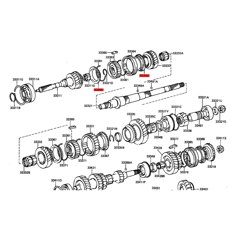 Sincronizador de la 3.ª marcha para Toyota Land Cruiser J7/Dyna 150/4Runner (5 velocidades) - Original Toyota Land Cruiser