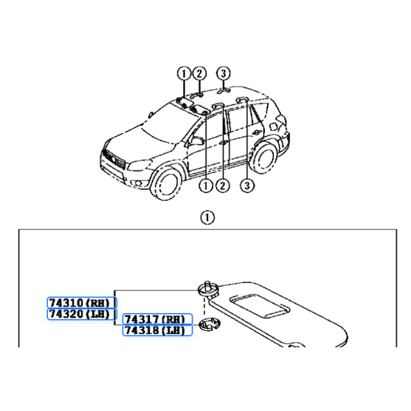 Para-sol esquerdo cinza para Toyota RAV-4 -...