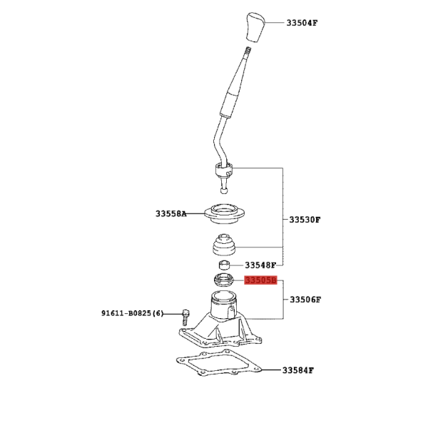 Shift lever seal for 5 / 6-speed gearbox,...
