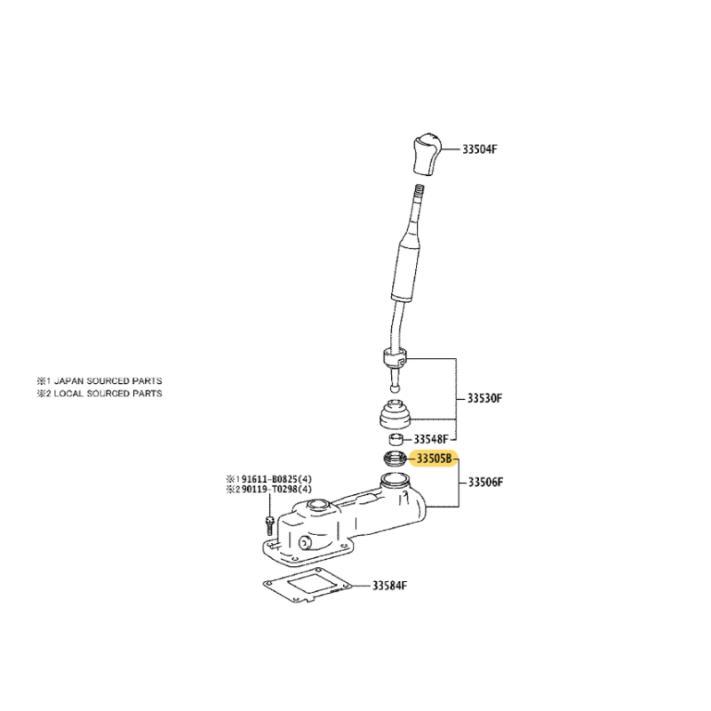 copie de Joint levier boîte de vitesses supérieur, pour Toyota Land Cruiser J8 / 10 - Original Toyota Land Cruiser