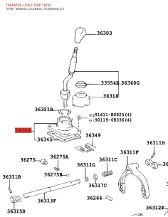 Soporte de palanca caja transfer para Toyota Hilux -... 2