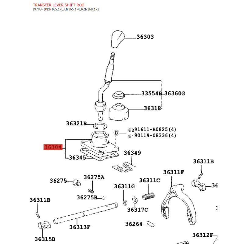 Supporto leva scatola di trasferimento, per Toyota Land Cruiser J9 /12 - Originale Toyota Land Cruiser