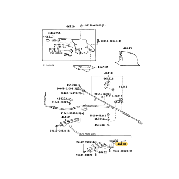 copy of Handbrake cable For Toyota Land Cruiser...