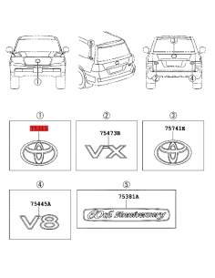 Logo "V8" Heckklappe Für Toyota Land Cruiser J20 -... 2