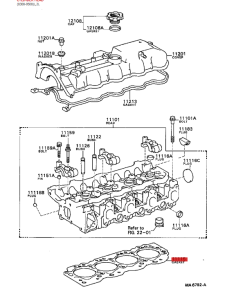 Head gasket (diesel engine 2L), For Toyota Land Cruiser... 2