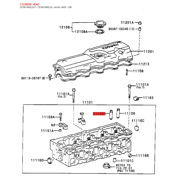 Guide de soupape standard (moteur 1HDT/1HZ / 2L...