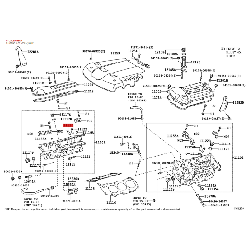 Guia de válvula padrão de admissão (Motor 1GRFE /2UZFE /1ZZFE), para Toyota Land Cruiser - Original Toyota Land Cruiser