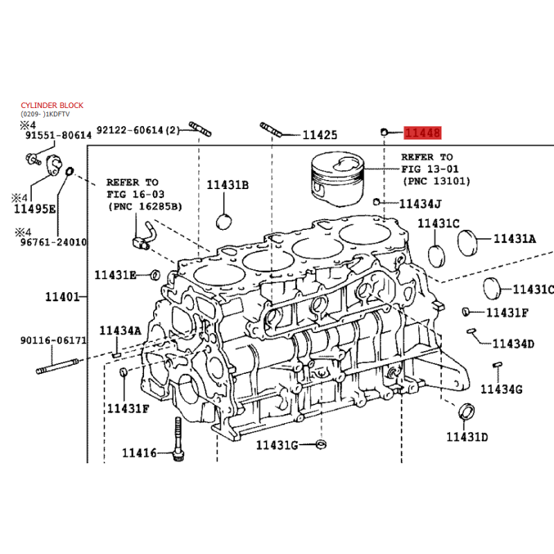 Chiclé u orificio de lubricación de culata (motor 3.0, 1KZTE/2KDFTV/1KDFTV) para Toyota LC - Original Toyota Land Cruiser